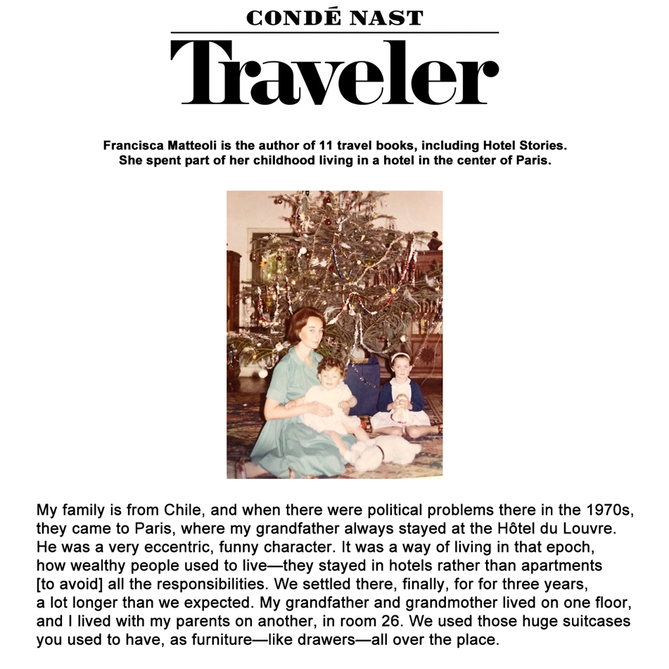 Condé Nast traveler Francisca Mattéoli